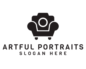 Portrait - Camera Lens Armchair logo design