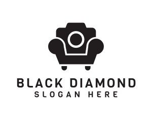 Black - Camera Lens Armchair logo design