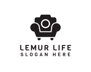 Camera Lens Armchair logo design