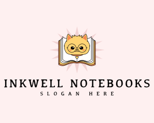 Notebook - Scholar Book Cat logo design