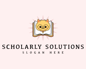 Scholar - Scholar Book Cat logo design