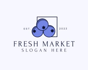 Fresh Blueberry Fruit logo design