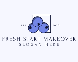 Fresh Blueberry Fruit logo design