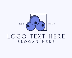 Fresh Blueberry Fruit Logo