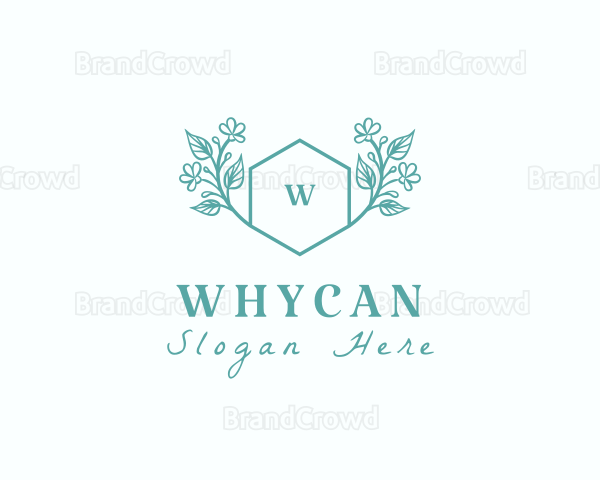 Organic Floral Hexagon Logo