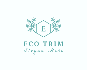 Organic Floral Hexagon logo design