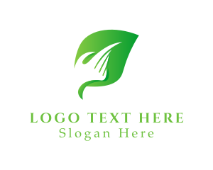 Negative - Hand Leaf Fingers logo design