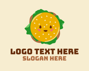 Cartoon - Happy Delicious Burger logo design