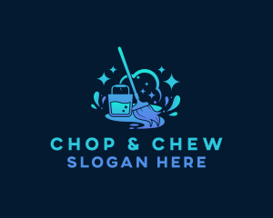 Mop Sweep Cleaning Logo