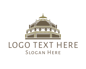 Landmark - Ancient Basilica Temple logo design