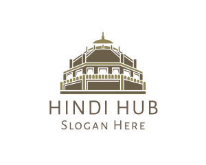 Hindi - Ancient Basilica Temple logo design