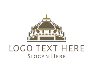 Indian - Ancient Basilica Temple logo design