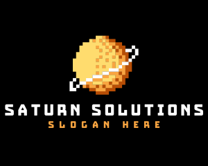 Saturn - Pixel Gaming Planet logo design