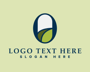 Medicine - Organic Pill Letter O logo design