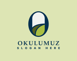 Organic Pill Letter O logo design