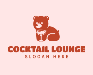 Bear Cocktail Alcohol logo design