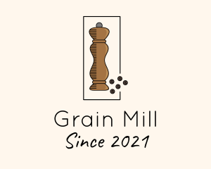 Pepper Mill Grinder logo design