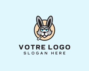 Smoking Cigarette Rabbit Logo
