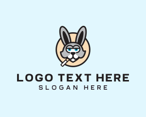 Rabbit - Smoking Cigarette Rabbit logo design