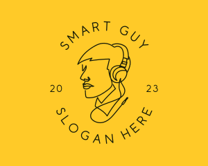 Guy - Music Headphone Guy logo design