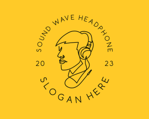 Headphone - Music Headphone Guy logo design