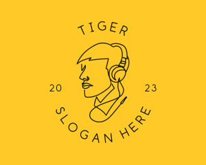 Podcast - Music Headphone Guy logo design