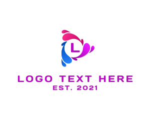 Triangular - Multicolor Play Button logo design