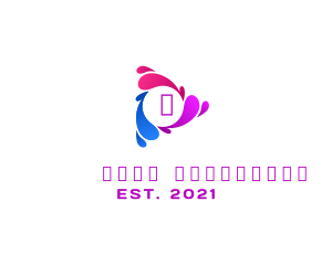 Multicolor Play Button logo design