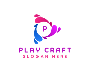 Multicolor Play Button logo design