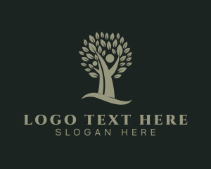 Yoga - Holistic Human Tree logo design