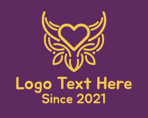 Lovely - Golden Ox Heart logo design