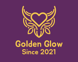 Golden - Golden Ox Heart logo design