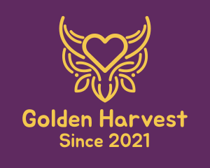 Golden - Golden Ox Heart logo design
