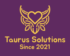 Taurus - Golden Ox Heart logo design