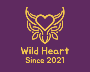 Golden Ox Heart logo design