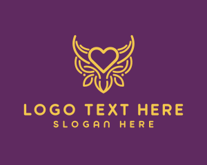 Gold - Golden Ox Heart logo design