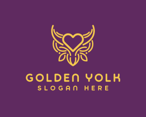 Golden Ox Heart logo design