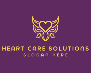 Golden Ox Heart logo design