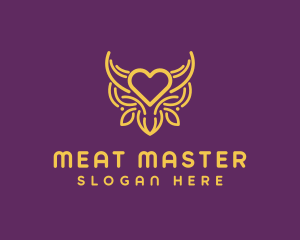 Golden Ox Heart logo design