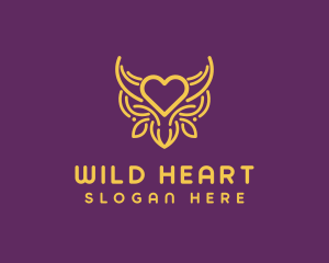 Golden Ox Heart logo design