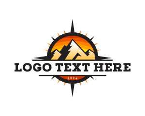 Trekking - Compass Mountain Outdoor logo design