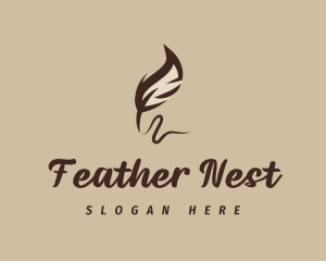 Writer Feather Quill logo design