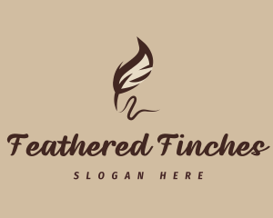 Writer Feather Quill logo design