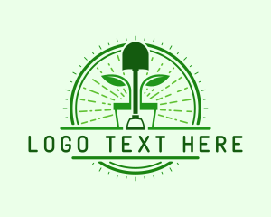 Crops - Plant Shovel Gardening logo design