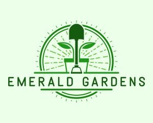 Plant Shovel Gardening logo design