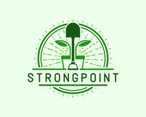Crops - Plant Shovel Gardening logo design
