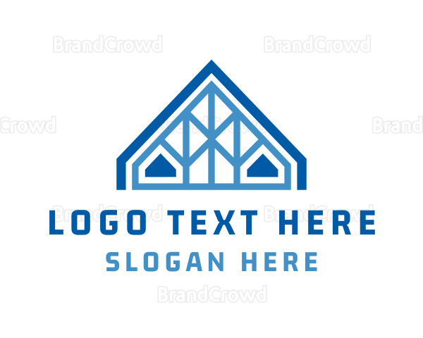 Geometric Roofing Construction Logo