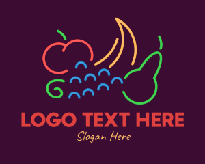 Market - Neon Fresh Fruits logo design