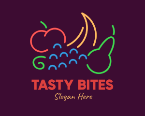 Neon Fresh Fruits Logo