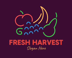 Fresh - Neon Fresh Fruits logo design